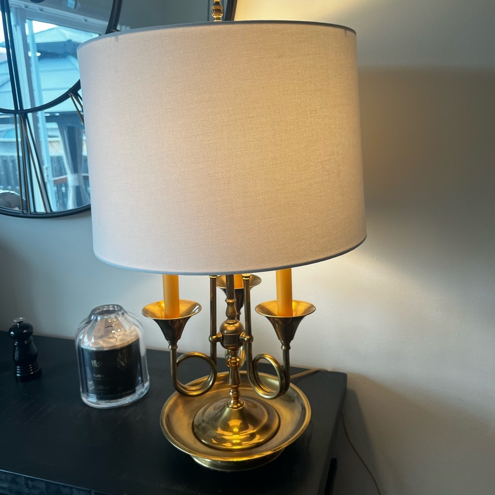 Vintage Brass French Bouillotte Lamp